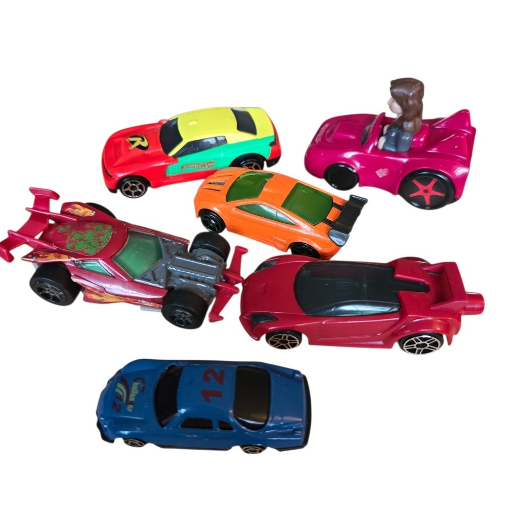 Hot Wheels McDonalds Toy Car Lot Robin DC Comics Pull Back Racing Cars 6pc
